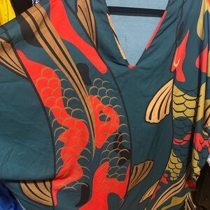 Vibrant koi Print Dress